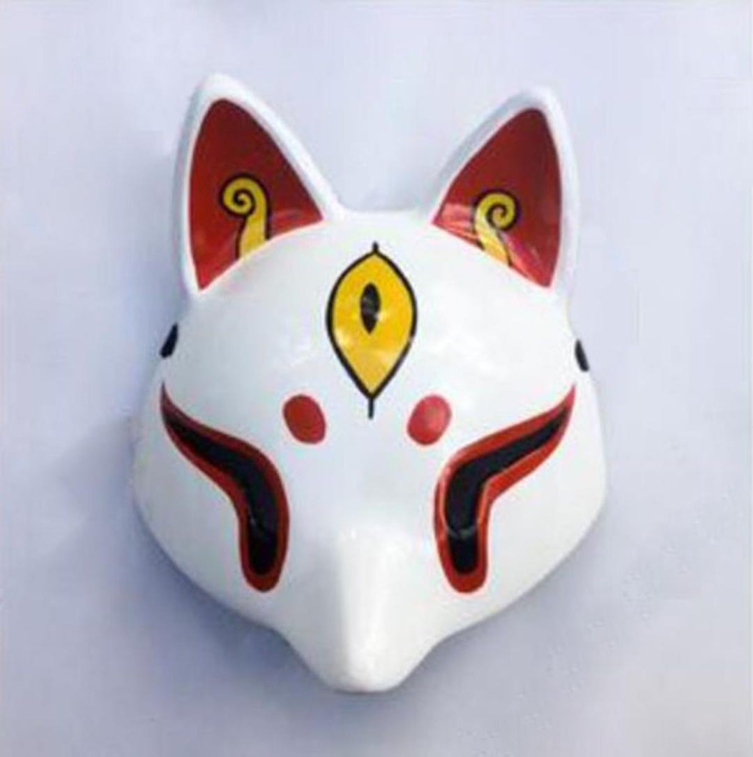 Custom Handmade Three Eyed Fox Mask Wooden Cosplay (accept Customized ...