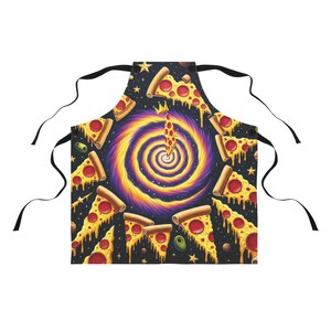 Pizza Galaxy Apron – Funny Space-Themed Chef Apron, Cosmic Cooking Gift for Pizza Lovers, Unisex Kitchen & BBQ Wear, Quirky Foodie Gift