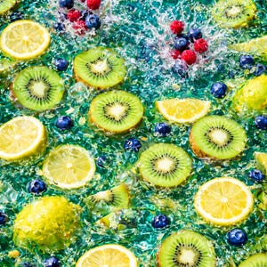 Sweet Overload! Kiwi Lemon Fruit Pattern Poster | Citrus Kitchen Wall Art, Summer Splash