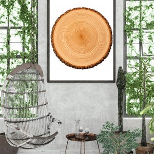 Tree Ring Wood Slice poster | Minimal Botanical Wall Art, Natural Texture, EU Shipping