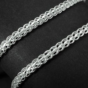 Wide Chain 925 Sterling Silver, Byzantine Silver Necklace, Solid Bismark Chain, Unusual Handcrafted Unisex Chain, Gift For Him, Gift For Her