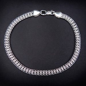 Sterling Silver Chain Bracelet, Bismark Silver Bracelet, Byzantine Chain Bracelet, Solid Handcrafted Unisex Bracelet