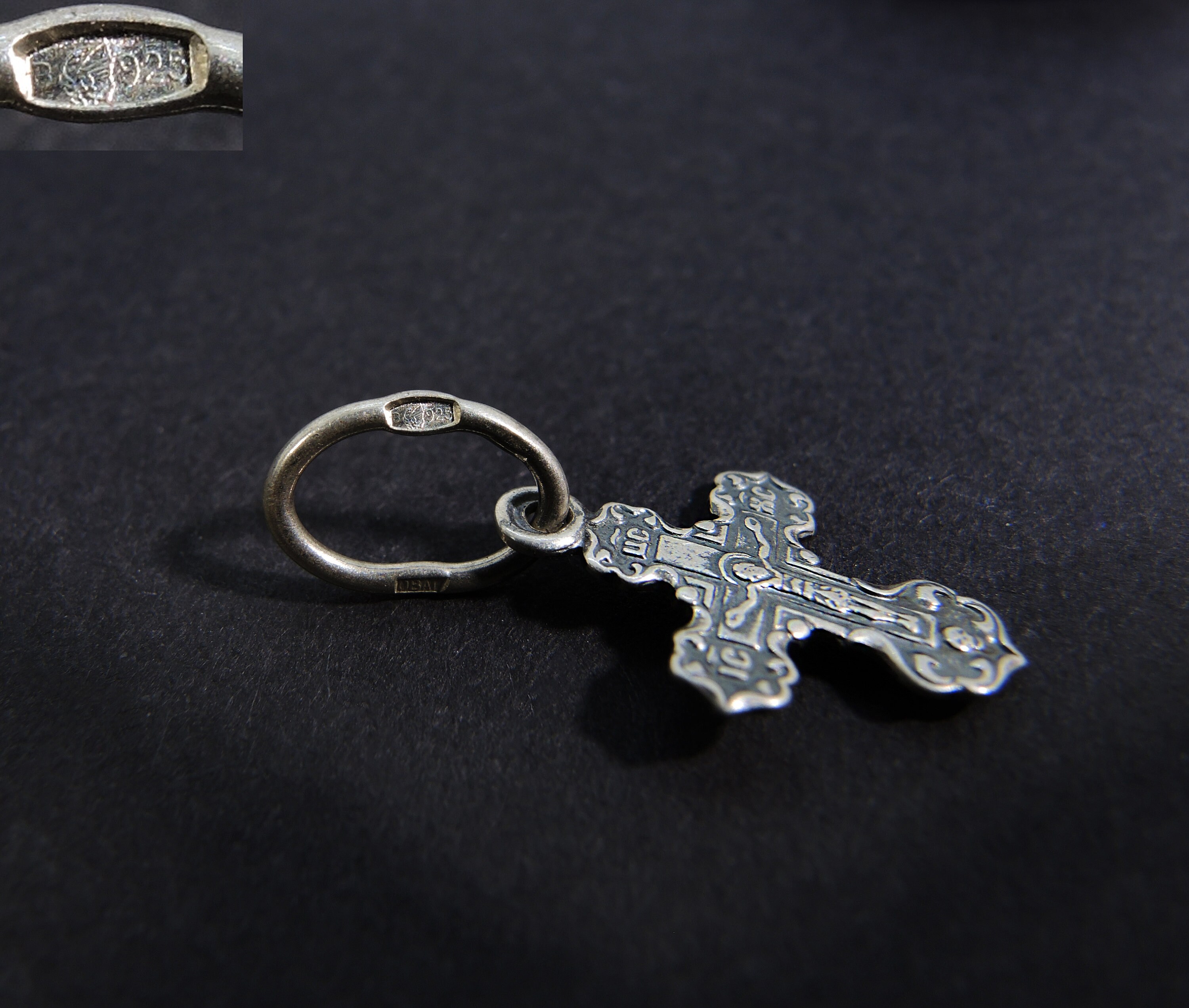 Mini Cross 925 Silver, Small Christian Cross Pendant, Jesus Christ ...