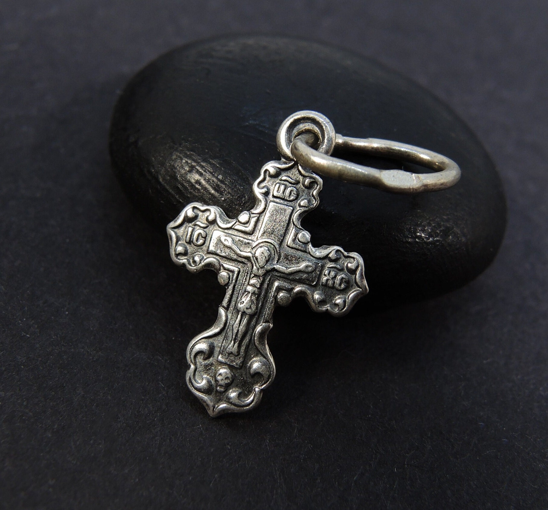 Mini Cross 925 Silver, Small Christian Cross Pendant, Jesus Christ ...