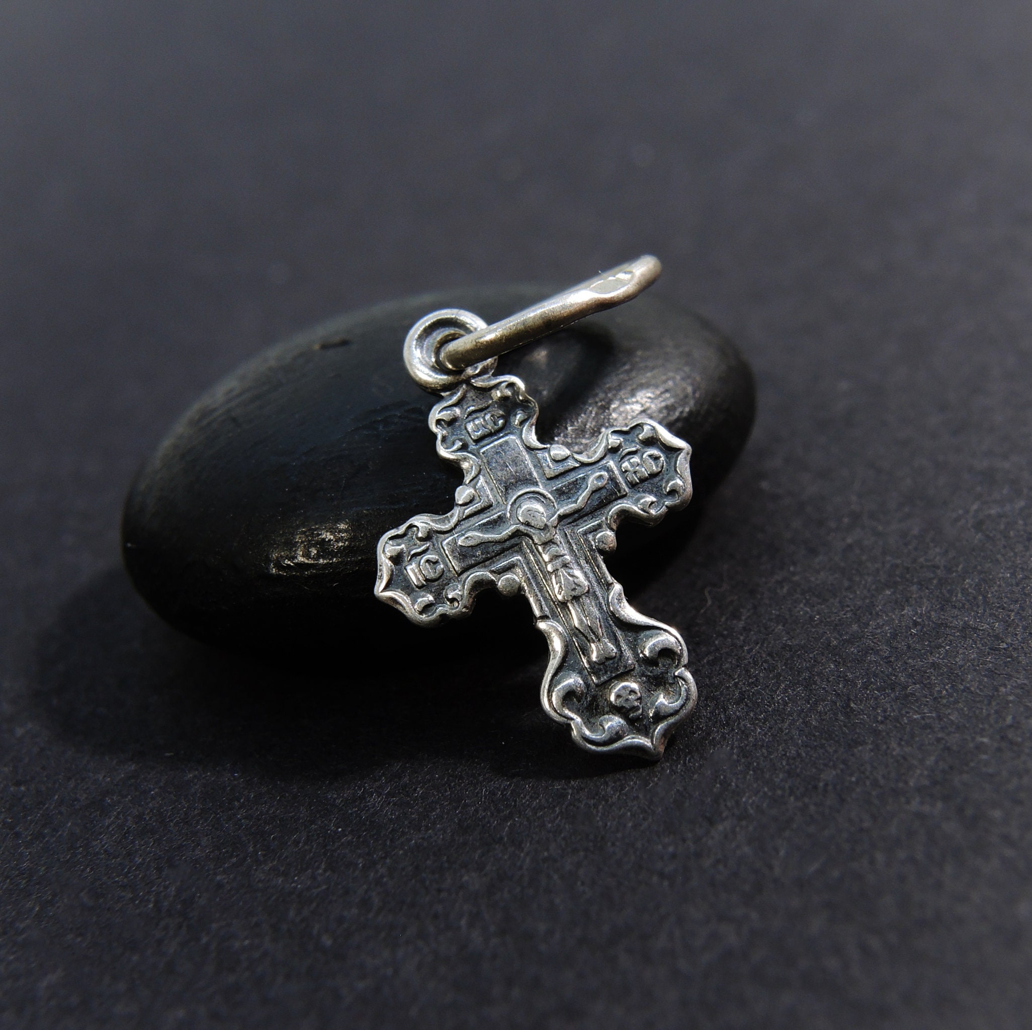 Mini Cross 925 Silver, Small Christian Cross Pendant, Jesus Christ ...