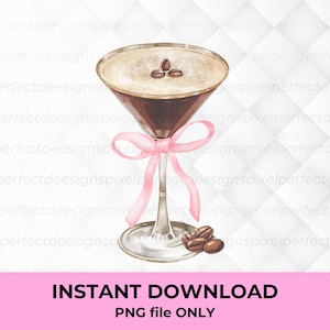 Espresso Martini PNG Espresso Bow Png Cocktail Espresso PNG Bow Martini Png Trendy Espresso Martini Design Sublimazione Bow Cocktail Png