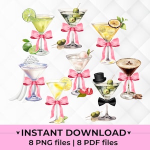 Martini Bundle Png Sposa Sposo Martini Png file Espresso Martini png Lemon drop cocktail Clipart bundle Sposa Sporco martini png Matrimonio
