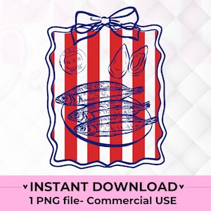 Trendy Summer Sardine Clipart Coastal Coquette Fish Png Trendy Summer Tinned Fish Sardine Aesthetic Girly Coastal Grandma Digital Download
