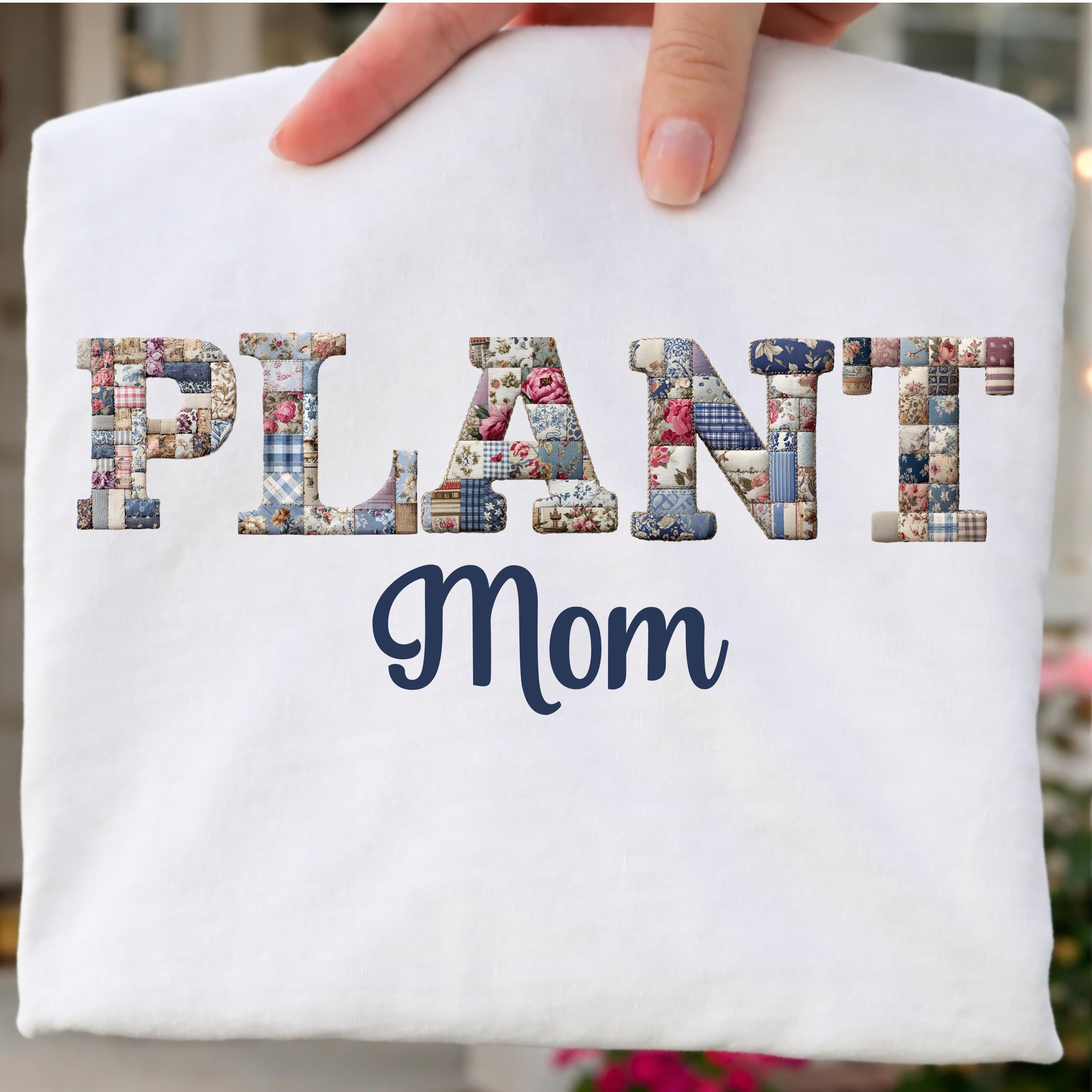 Farmhouse Patchwork Alphabet Clipart PNG, Vintage Floral Fabric Letters ...