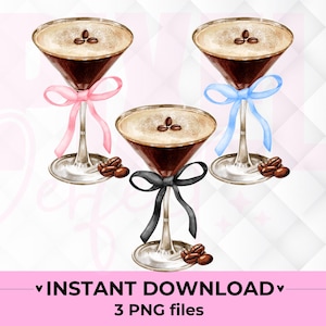 Espresso martini-bundel, Espresso-strikje, png, cocktail Espresso, png, strik, Martini, png, png