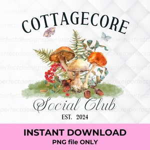 Cottagecore PNG, Mushroom Clipart,