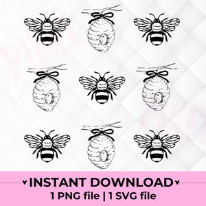 Bijenkorf svg, hommel png, coquette svg, lente clipart trendy honingbij svg, imker svg, Cricut, sublimatie ontwerp schattige hommel svg