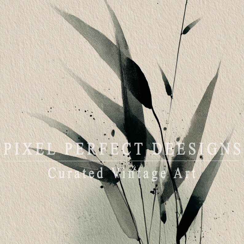 Minimalist Japandi Wabi Sabi Wall Art - Printable Bamboo Reeds ...