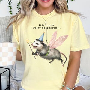 Hada zarigüeya divertida (PNG), zarigüeya (PNG), camiseta de humor para adultos (PNG), amante de los animales (PNG), regalo de madrina (PNG), diseño de camiseta de sublimación de Panda de basura