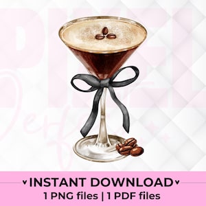 Espresso Martini PNG Espresso Black Bow Png Cocktail Espresso PNG Martini Bow Trendy Espresso Martini Design Sublimazione Bow Cocktail Png