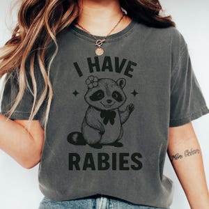 Camiseta con rabia (Png), divertida camiseta con meme de mapache, divertido mapache de Trash Panda (Png), humor adulto (Png), chica salvaje (Png), cápsula de sublimación de rabia