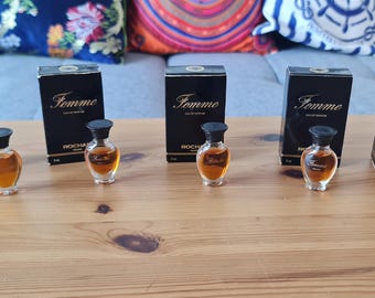 5 x zabytkowe miniatury Rochas Femme