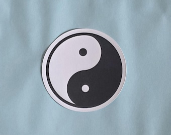 Yin-Yang Sticker. 3" x 3" Pack of 6. On Uncoated Stock.