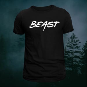 Chemise bête, t-shirt de sport sauvage, chemise de sport animal, t-shirt mentalité alpha, t-shirt fitness musculation, chemise esprit fort, idée cadeau salle de sport.