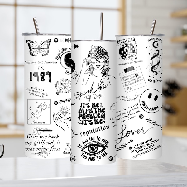 20oz Taylor  Tumbler Skinny Engraved , Taylor Laser Engraving File, Stanley Tumbler Wrap 20oz, Png, Pdf, Svg Digital File