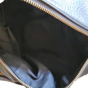 BRIGHTON Bucket Black Brown Croc Pattern Leather Shoulder Handbag Vintage CLEAN image 8