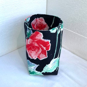 Flower Fabric Basket | Canvas Basket | Eco Home | A Reversible storage | Kitchen and bathroom organizer | Cotton Storage | Decor Basket