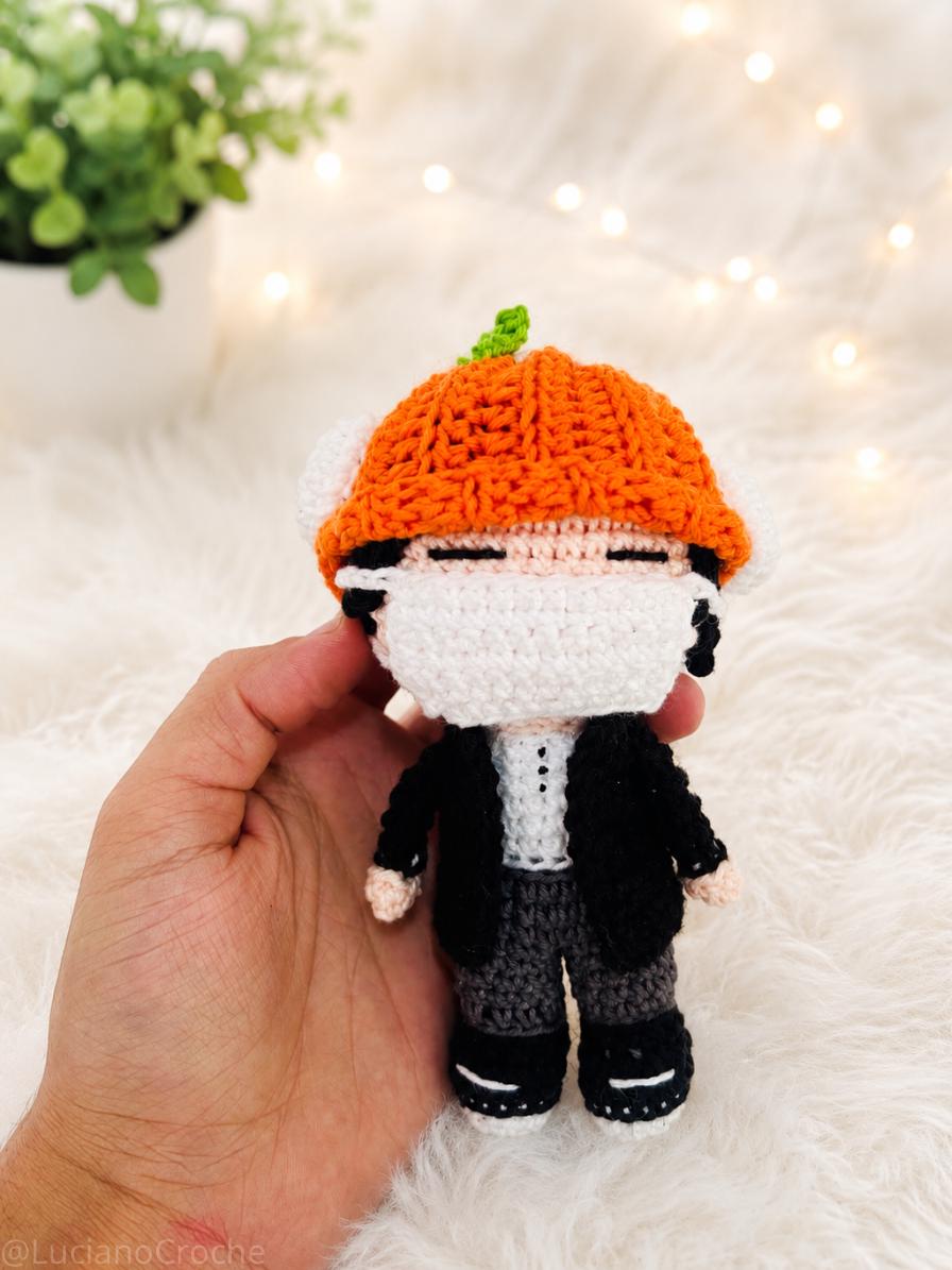 Yoongi BTS Crochet Pattern PDF | SUGA Amigurumi Tutorial | Orange