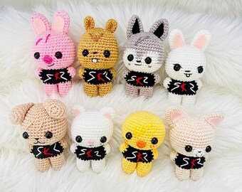 SKZOO Amigurumi Pattern Bundle | Stray Kids Crochet PDF | Kpop Plush Tutorial | 8 Characters