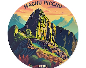 Machu Picchu Peru Vinyl Sticker Decal -Travel, Luggage, Laptop, Notebook, Journal, Gift, Waterproof, Scrapbook, Helmet, Car, Backpacking