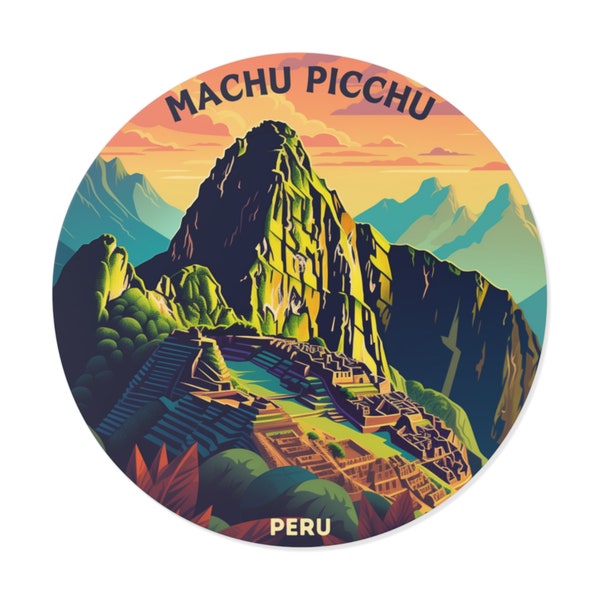 Machu Picchu Peru Vinyl Sticker Decal -Travel, Luggage, Laptop, Notebook, Journal, Gift, Waterproof, Scrapbook, Helmet, Car, Backpacking