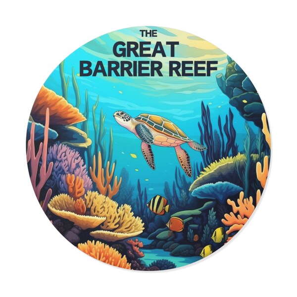 The Great Barrier Reef Australia Vinyl Sticker Decal - Travel, Luggage, Laptop, Notebook, Journal, Gift, Waterproof, Scrapbook, Car, Diary