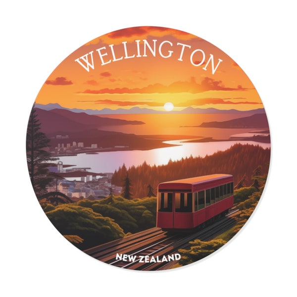 Wellington, New Zealand Vinyl Sticker Decal - Travel, Luggage, Laptop, Notebook, Journal, Gift, Waterproof, Scrapbook, Car, Backpacking