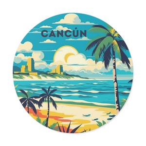 Cancun, Mexico Vinyl Sticker Decal - Travel, Luggage, Laptop, Notebook, Journal, Gift, Waterproof, Scrapbook, Helmet, Car, Diary, Vacation