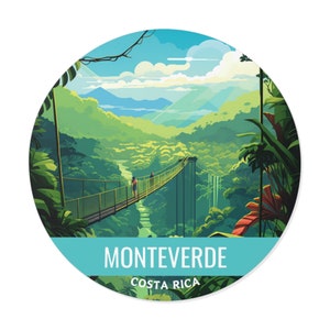 Monteverde, Costa Rica - Central America Travel Vinyl Sticker Decal - Luggage, Laptop, Notebook, Journal, Gift, Waterproof, Scrapbook, Car