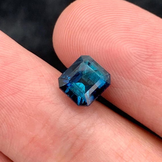 2.20 Carat Ink Blue Tourmaline | 7.1x6.5x5.7mm | Emerald Cut Natural Gemstone | Rare Collector Stone or Jewelry Centerpiece