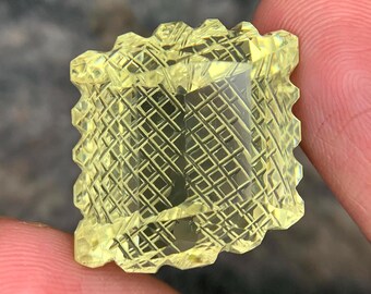 Cuarzo limón brillante de 55,45 cts de África, pulido con lupa, 22 x 20 x 15 mm, ideal para colgantes.