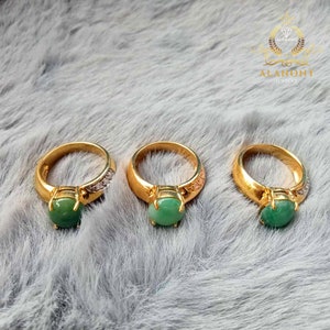 Dainty Natural Jade Ring by Alanont lucky Green Jade Ring 925 Solid Silver or 18k Gold Filled Birthstones Ring Men&Women Ring Birthday Gift