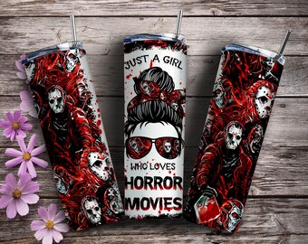 Horror Characters 20oz Skinny Straight & Tapered Designs, Horror Movie Tumbler Designs, Digital download, Cartoon Character Tumbler Wrap PNG