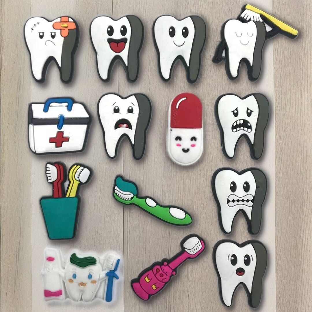 Dentist Teeth Tooth Fairy Kids Teeth Croc Charms, Dental Shoe Charms