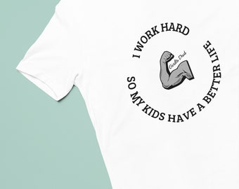 Work hard Short Sleeve Tee Shirt : Parent shirt, Great papa shirt, Father day gift shirt, Perfect gift for dad shirt, Work hard shirt
