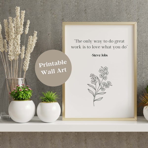 Steve Jobs Quote Printable Wall Art Brainy Quote Poster Inspirational Quote Steve Jobs Art Motivational Quote Steve Jobs Poster