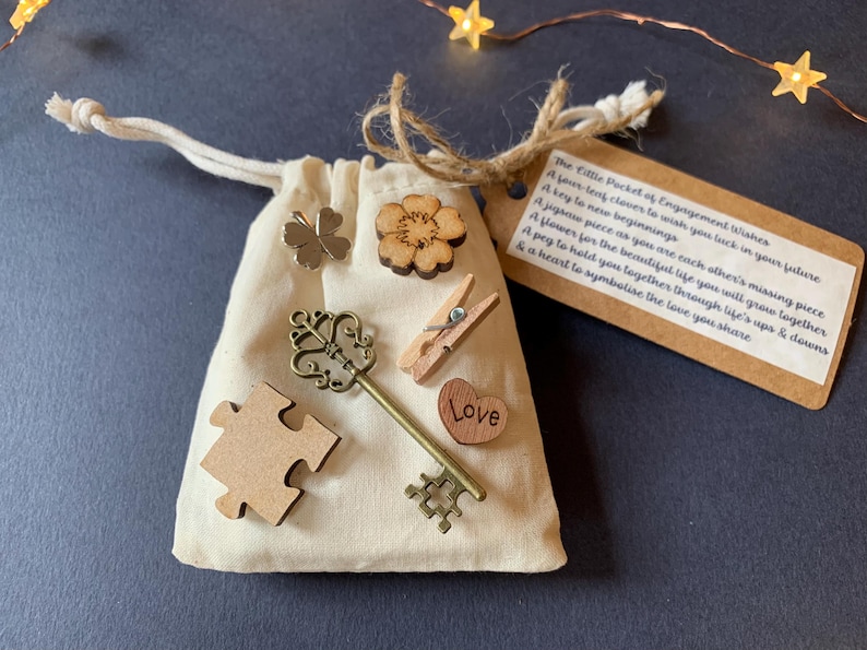 Engagement Gift, Little Pocket of Engagement Wishes, Token Gifts, Couples Keepsake, Small Engagement Present, Good Luck, Thoughtful Gifts