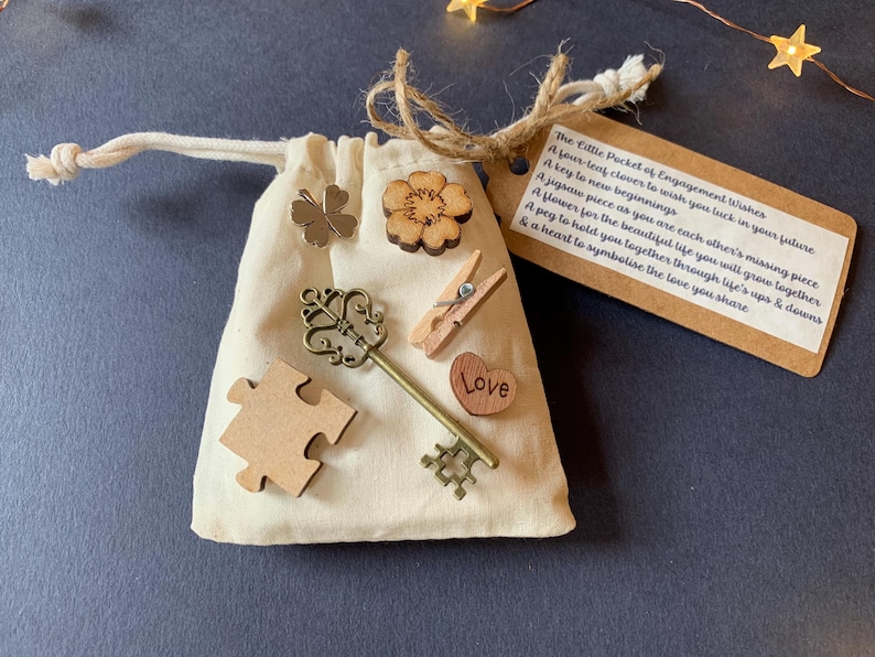 Engagement Gift, Little Pocket of Engagement Wishes, Token Gifts, Couples Keepsake, Small Engagement Present, Good Luck, Thoughtful Gifts