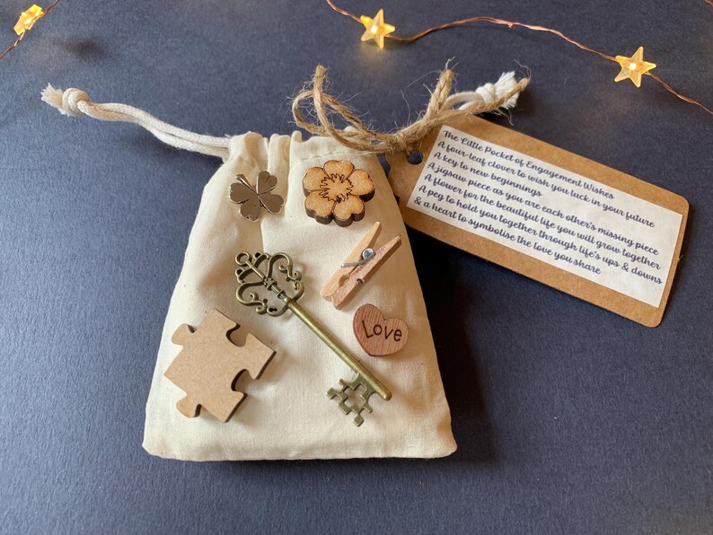 Engagement Gift, Little Pocket of Engagement Wishes, Token Gifts, Couples Keepsake, Small Engagement Present, Good Luck, Thoughtful Gifts