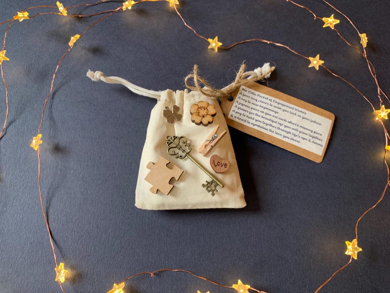 Engagement Gift, Little Pocket of Engagement Wishes, Token Gifts, Couples Keepsake, Small Engagement Present, Good Luck, Thoughtful Gifts