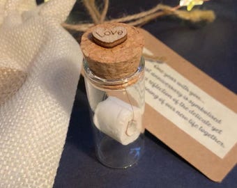 1st Wedding Anniversary Gift, Paper Anniversary, Miniature Keepsake, Message in Bottle, First Year Married, Mini Toilet Paper, Loo Roll