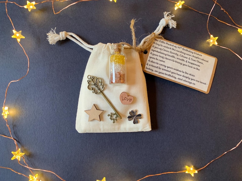 40th Birthday Keepsake Gift, Little Pocket of Fortieth Wishes, Special Gifts, Daughter, Wife, Mum, Grand Daughter, Niece, Friend, Auntie