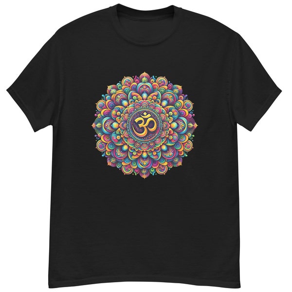 Goa Om Symbol im Mandala Klassisches Herren-T-Shirt