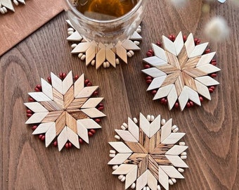 Set of wooden stands for hot. Wood hot pads, Kitchen decor, Wooden coasters, Decorative stand, Decorative wood hot pad, Natural wood