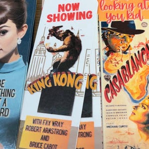 Marcadores de livros para amantes de filmes Casablanca, King Kong, Breakfast at Tiffany's, E o Vento Levou 2x6 frete grátis